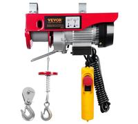 VEVOR Polipasto Eléctrico de Cable Capacidad de 250 kg Polipasto 510 W Altura de Elevación 12 m Cable Único Motor de Cobre Puro para Garajes Almacenes Plantas