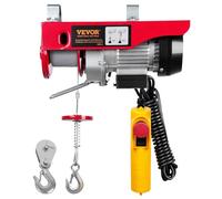 VEVOR Polipasto Eléctrico de Cable Capacidad de 250 kg Polipasto 510 W Altura de Elevación 12 m Cable Único Motor de Cobre Puro para Garajes Almacenes Plantas