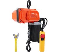 VEVOR Polipasto Eléctrico de Cadena 205W Capacidad de Carga 149,7kg Altura Máxima de Elevación 3m Grúa Puente Monofásico con Cadena G80 Control Remoto con Cable de 3m para Garaje, Taller, Hotel
