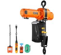 VEVOR Polipasto Eléctrico de Cadena Carga 1000 kg 230 V Doble Cadenas Altura de Elevación de 3 m, 2 Velocidades 4 m/min y 2 m/min con Control Inalámbrico y Cableado para Taller Garaje Reparación Motor