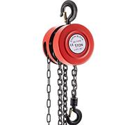 VEVOR Polipasto Manual de Cadena 1 T Polipasto Cabestrante de Cadena Manual Elevación Máxima 2 m Herramienta de Elevación de Cadena con Freno de Seguridad de Carga para Levantar Cargas, Rojo