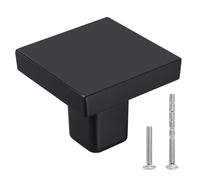 VEVOR Pomos para Armario, Compactos y Elegantes, Aleación de Zinc, Cuadrados, con Tornillos, para Cajones, Puertas, Cómodas, Armarios, Baño, Cocina y Dormitorio, Negro, 30 x 30 x 25 mm, 10 uds