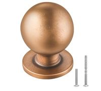 VEVOR Pomos para Gabinete, Tiradores Redondos de Aleación de Zinc de 2,5 cm con Tornillos, para Cajones, Puertas, Tocadores, Gabinetes, Baño y Cocina, Color Latón Antiguo, Ø 25 x 32 mm, 12 uds