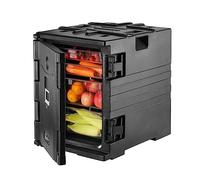 VEVOR Porta bandeja aislada caja caliente 90L para catering porta latas de alimentos LLDPE con bucles dobles calentador de alimentos de carga frontal con asas cargador final apilable para restaurante