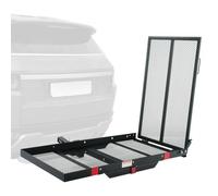 VEVOR Porta de Silla de Ruedas 115x65 cm Portador de Scooter de Movilidad Rampa Plegable 226,8 kg Cesta de Enganche de Remolque con Correas Estabilizadoras Receptor de Enganche 50x50 mm para Coche SUV