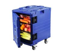 VEVOR Porta recipientes aislados para Alimentos Caja Caliente de 90 L para Catering Porta Cajas de Alimentos LLDPE con Hebilla de una Pieza de Carga Frontal con Asas, Cargador Final con Ruedas