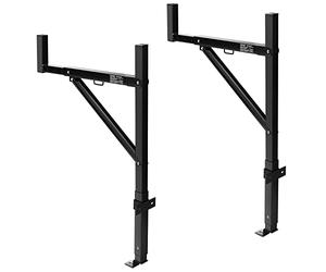 VEVOR Portaequipajes para Coche de Acero Barras Universales Carga de 113 kg Portaequipajes para Camiones Altura Ajustable de 98-110,8 cm Ancho de 490-870 mm para Kayak, Tabla de Surf, Madera, Escalera