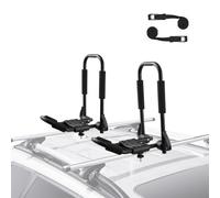 VEVOR Portaequipajes para Kayak 1 Par Portaequipajes Plegable Barras de Techo Suaves con Techo en J para Tabla de Surf, Canoa Tabla de Esquí Montaje en Automóvil, SUV, Camión, Kayaks, Viaje