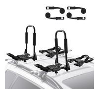 VEVOR Portaequipajes para Kayak 2 Pares Portaequipajes Plegable Barras de Techo Suaves con Techo en J para Tabla de Surf, Canoa Tabla de Esquí Montaje en Automóvil, SUV, Camión, Kayaks, Viaje