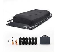 VEVOR Portaequipajes para Techo 228,6 x 127 x 15,2 cm, Cesta de Techo para Coche Carga de 113,4 kg, Portaequipajes de Coche con Bolsa, Correas de Trinquete, Cesta de Equipaje para SUV, Camioneta