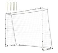 VEVOR Portería de Fútbol 242x92x184 cm Red Reboteadora de Fútbol Equipo Deportivo de Tubo de Hierro con Bolsa Portátil para Entrenamiento en Solitario, Entrenamiento en Equipo, Pases, Voleibol