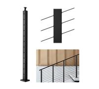 VEVOR Poste de Barandilla de Cable, 1 PCS Poste de Barandilla 106,7 x 2,5 x 5 cm en Ángulo de 30°, Poste de Acero Inoxidable SUS304 con Soporte Horizontal y Curvo, Negro, 1JZLGZXHS106VRA3X001V0