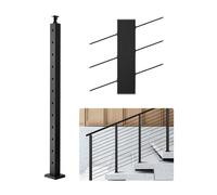 VEVOR Poste de Barandilla de Cable, 1 Pieza Poste de Barandilla 106,7 x 5 x 5 cm en Ángulo de 30°, Poste de Acero Inoxidable SUS304 con Soporte Horizontal y Curvo, Negro, 1JZLGZXHS106W3XAA001V0
