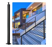 VEVOR Poste de Barandilla 106,7x5x5 cm Barandilla para Escalones con Accesorios de Montaje Columna del Pasamano de Acero Inoxidable con Soporte de Montaje para Terraza Jardín interior/Exterior, Negro