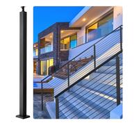 VEVOR Poste de Barandilla 106,7x5x5 cm Barandilla para Escalones con Accesorios de Montaje Columna del Pasamano de Acero Inoxidable con Soporte de Montaje para Terraza Jardín interior/Exterior, Negro