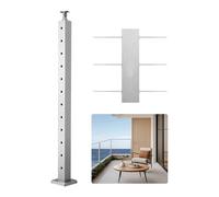 VEVOR Poste de Barandilla de Cable, 1 PCS Postes de Barandilla 106,7 x 5 x 5 cm Poste de Riel de Cable de Acero Inoxidable SUS304 con kit de soporte de montaje, Plateado, 1JZLGZXYS1061EF8W001V0