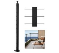 VEVOR Poste de Barandilla de Cable, 1 Pieza Postes de Barandilla 106,7 x 5 x 5 cm Poste de Riel de Cable de Acero Inoxidable SUS304 con Kit de Soporte de Montaje, Negro, 1JZLGZXHS106AWJO6001V0