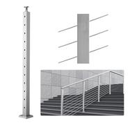 VEVOR Poste de Barandilla de Cable con Orificio en Ángulo de 30° Poste de Riel de Cable de Acero Inoxidable SUS304 Soporte Horizontal y Curvado, 106,7 x 5 x 5 cm, Plata, 1JZLGZ1067556VUN5V0