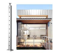 VEVOR Poste de Barandilla de Cable con Orificio Horizontal de Acero de 91,4 x 2,5 x 5 cm Acero Inoxidable SUS304 con Soporte Horizontal y Curvado, 1 Paquete, Plateado, LGZYY91.42.551C3JV0