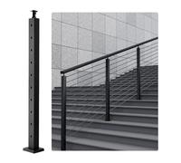 VEVOR Poste de Barandilla de Cable de Acero con Orificio en Ángulo de 30°, 91,4 x 5 x 5 cm Poste de Riel de Cable de Acero con Soporte Horizontal y Curvado, Negro, 1JZLGZ91455HV8GHUV0