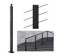 VEVOR Poste de Barandilla de Cable con Orificio en Ángulo de 30° 106,7 x 2,5 x 5 cm Poste de Riel de Cable de Acero Inoxidable SUS304 con Soporte Horizontal y Curvo, Negro, 1JZLGZHS1067HNEKBV0