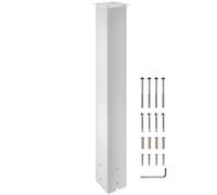 VEVOR Poste de Buzón 109,5 cm Soporte de Buzón con Recubrimiento en Polvo Soporte de Poste de Acero Q235 Poste de Montaje en Superficie para Acera y Calle de Acera Poste de Correo Universal, Blanco
