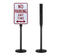 VEVOR Poste de Señal de Hierro Fundido con Ruedas Soporte de Señal 1235mm Negro