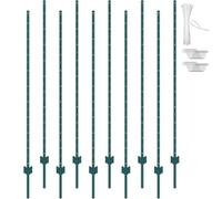 VEVOR Postes de Cerca de Metal 182,88 cm Postes de Cerca de Acero al Carbono Resistentes 10 Piezas Postes de Metal para jardín, Césped, Granjas, Cercas al Aire Libre, Huertos, Carreteras, Verde