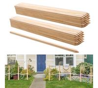 VEVOR Postes de Madera para Valla de Jardín, 50 Piezas, Postes de Madera de 19,05 x 19,05 x 914,4 mm con Púas, Estacas de Señalización para Cercas de Sedimentos, Límites de Patios y Líneas de Base