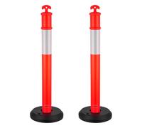 VEVOR Postes de Tráfico 2 Piezas Bolardo de Tráfico 1140 mm con Base Rellenable y Banda Reflectante Postes de Barrera para Estacionamiento, Garajes, Estadios Deportivos, Lugares de Exhibición, Rojo