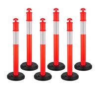 VEVOR Postes de Tráfico 6 Piezas 114 cm Base Rellenable Banda Reflectante, Rojo