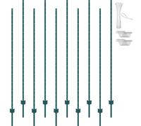 VEVOR Postes Metálicos para Valla 10 Piezas Postes de Cerca 213,36 cm, Verde