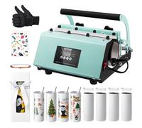 VEVOR Prensa térmica para tazas – 8 tazas 59cl – Cap. 32,5–89cl – Papel de transferencia, guantes