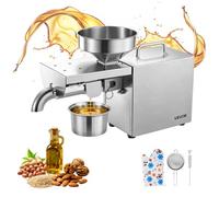 VEVOR Prensa de Aceite Eléctrica 700 W, Máquina de Prensado de Aceite 3,75 kg/h, Prensado en Caliente a 230 °C, Extractor de Acero Inoxidable, Uso Doméstico y Comercial, para Cacahuetes, Soja