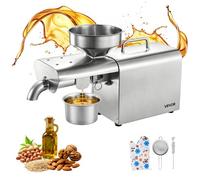 VEVOR Prensa de Aceite Eléctrica 750 W, Máquina de Prensado de Aceite 3,75 kg/h, Prensado en Caliente 50-300 °C, Extractor de Acero Inoxidable, Uso Doméstico y Comercial, para Cacahuetes, Soja