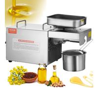 VEVOR Prensa de Aceite eléctrica, Extractor de Aceite de Acero Inoxidable de 700 W, Temperatura Constante de 140 ℃, máquina de extracción de Aceite para prensar maní, Semillas de sésamo, Colza