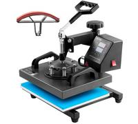 VEVOR Prensa de Calor 0- 482℉ 34,29-43,18cm Máquina de Prensado en Calor Aluminio, Hierro y Plástico Negro Máquina de Prensado en Caliente para Transferir Imagen en Camiseta, Sudaderas con Capucha