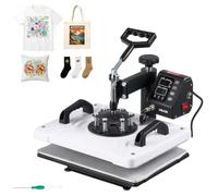 VEVOR Prensa de Calor 29x38 cm Máquina para Sublimación Impresora Térmica | Ajustable Giratorio, Control Digital de Tiempo y Temperatura, Kit de Accesorios, Bricolaje para Camisetas Bolsos Calcetines