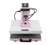 VEVOR Prensa de Calor 38 x 38 cm Prensa Térmica con Placa Extraíble Rosado | Máquina de Sublimación para Personalizar Camisetas Almohadas Bolsas, Temporizador, Control de Temperatura, Presión Ajustable