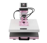 VEVOR Prensa de Calor Deslizable de 380 x 380 mm, Máquina de Sublimación Rosa