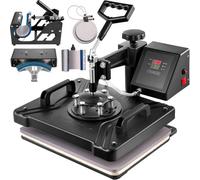 VEVOR Prensa de Calor Multifuncional 6 en 1, 38x30cm Máquina de Sublimación para Camisetas, Tazas Gorras Máquina de Transferencia de Calor Multifuncional, con Accesorios Completos