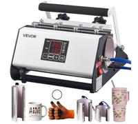 VEVOR Prensa de Calor para Tazas Prensa Térmica para Vasos Máx. de 1183 mL, Control de Temperatura Temporizador Cinta Guantes, Máquina de Sublimación para Vasos de Acero Inoxidable Vidrio Cerámica