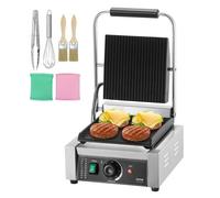 VEVOR Prensa de Panini Comercial Plancha Eléctrica Sándwiches 310 x 410 x 215 mm