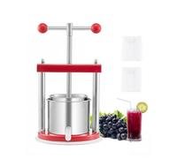 VEVOR Prensa de Vino de Frutas 1,65 L, 2 Barriles de Acero Inoxidable, para Sidra, Manzana, Uva, Tintura, Miel, Aceite de Oliva, con Mango en T para Cocina al Aire Libre y Hogar, 220 x 497 mm