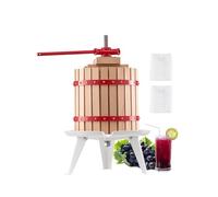 VEVOR Prensa de Vino de Frutas 12 L, Cesta de Madera Maciza con 8 Bloques, Manual. Resistente, Prensa para Hacer Sidra, Manzana, Uva, Tintura, Miel, Aceite de Oliva con Mango, 570 x 370 x 580 mm