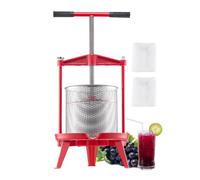 VEVOR Prensa de Vino de Frutas 14 L Cesta de Acero Inoxidable con Estructura Triangular y Travesaño Exprimidor manual Prensa para Tintura de Sidra, Manzana y Uva con Mango en T para Cocina, Hogar