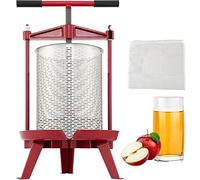 VEVOR Prensa de Vino de Frutas, 3.7 gales/14 litros, Prensa Manual de UVA de Hierro Fundido para Hacer Vino, Sidra/tintura/Vegetales/Miel/Aceite de Oliva Prensa con Cesta Hueca de Acero Inoxidable