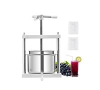 VEVOR Prensa de Vino de Frutas 5 L, 2 Barriles de Acero Inoxidable, Exprimidor Manual, para Hacer Sidra, Manzana, Uva, Tintura, Miel, Aceite de Oliva con Mango Triangular, 300 x 225 x 660 mm