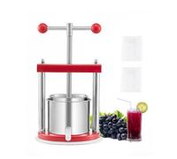 VEVOR Prensa de Vino de Frutas 1,65 L, 2 Barriles de Acero Inoxidable, para Sidra, Manzana, Uva, Tintura, Miel, Aceite de Oliva, con Mango en T para Cocina al Aire Libre y Hogar, 220 x 497 mm