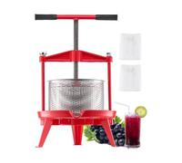 VEVOR Prensa de Vino de Frutas 9 L Cesta de Acero Inoxidable con Estructura Triangular y Travesaño Exprimidor manual Prensa para Tintura de Sidra, Manzana y Uva con Mango en T para Cocina, Hogar